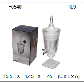 Suqueira Cristal Vidro 2,2 Litros 15,5x12,5x45cm F0540 - Ofertamo
