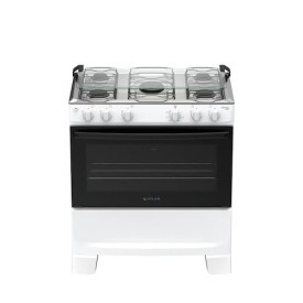 Fogão Atlas Mônaco Plus 5 Bocas Automático Mesa de Inox Forno 82L - Preto - Bivolt