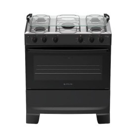 Fogão 5 Bocas  Mônaco Plus  Preto com Mesa Inox Atlas Bivolt