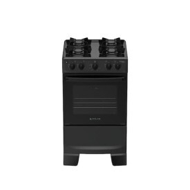 Fogão 4 bocas Atlas Mônaco Lustro Automático Mesa de Aço Esmaltado Preto - Bivolt