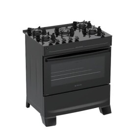Fogão 5 Bocas Preto com Mesa de Vidro Atlas Mônaco Top Glass Bivolt