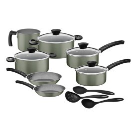 Kit Cozinha Tramontina Michigan em Alumínio com Revestimento Interno e Externo em Antiaderente Starflon Max Verde Oliva 