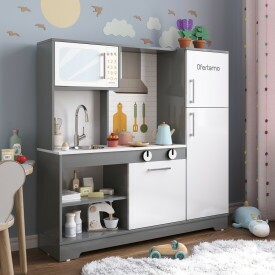 Cozinha Infantil com Refrigerador Elô - Cinza