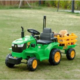 TRATOR ELETRICO VERDE E AMARELO 12V IMPORTUDO