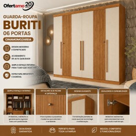 GUARDA ROUPA BURITI 06 PTS CNM/ARE SANTOS ANDIRA