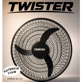 Ventilador Parede 60 Cm 170W Twister Preto Bivolt 3 Pas Domina