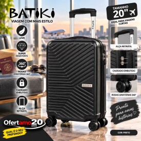 Mala Para Viagem Em ABS 20 Lua B02 - PRETO