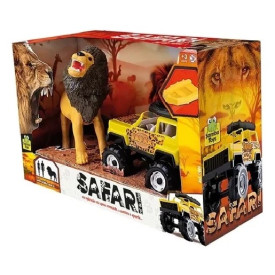 Brinquedo Carrinho Jipe Safari Com Leão - Samba Toys