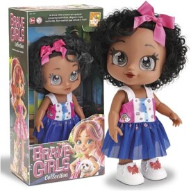 Brinquedo Boneca Negra Brave Girls Fashion em Vinil Articulada Bee toys