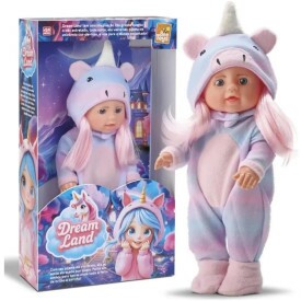 Brinquedo Boneca Bee Toys Dreamland com Pijama de Unicórnio 32 cm