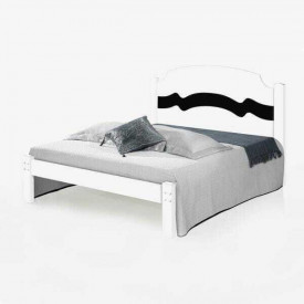 Cama Casal Iris Flex Cambel Branco/Preto/Branco 302703 MDF