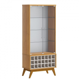 Cristaleira Classic Com Adega Imcal 23080 Nature Off White Sala FORA DE LINHA