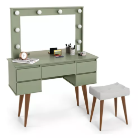 Penteadeira Camarim Strass Alecrim c/Banco e Espelho