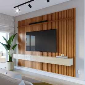 Painel Ripado Flow Com Suporte Invisível 2.8 Nature 66481 Ofertamo