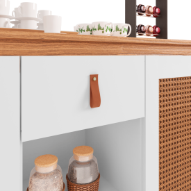 Aparador Buffet Diamante 1G Branco/Noce Casa D Móveis Sala FORA DE LINHA