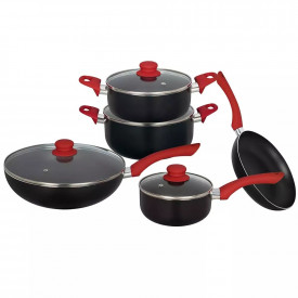 Conjunto de Panelas 05 Peças Aroma Flon tampo vidro 30050041 - Mor