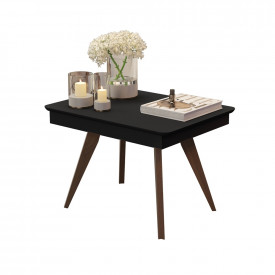 Mesa de Centro Classic Preto Pés de Eucalipto Maciço Móveis Decor FORA DE LINHA