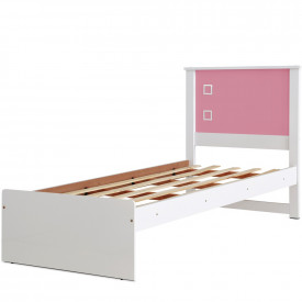 Cama Solteiro Barcelona Tebarrot Branco/Rosa Branco/Lilás