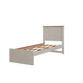 Cama Solteiro Barcelona Tebarrot Off White Madeira Quarto
