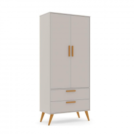 Roupeiro 02 Ptas Retrô Matic Cinza Eco Wood 70479 Quarto Bebe