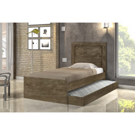 Cama Solteiro Luara Bibox Cambel Castanho 508378 Wood