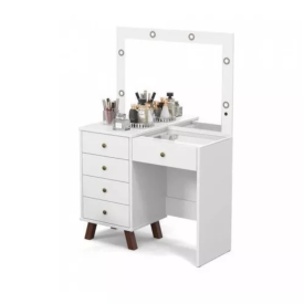 Penteadeira Camarim Mel Branco com LED Quarto Patrimar