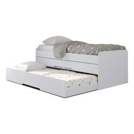 Cama Bibox Solteiro Juliette 2 Gavetas Branco Robel Moveis