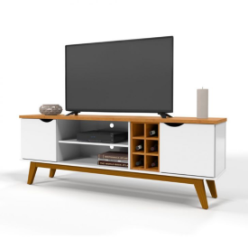 Rack Prism com Adega 1.8 Branco Cinamomo Patrimar Móveis  