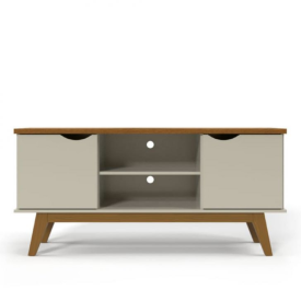 Rack Prism 1.4 Branco Cumaru Patrimar Móveis Sala 