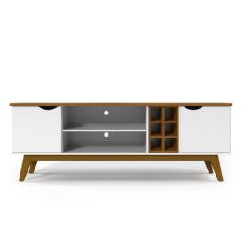 Rack Prism com Adega 1.8 Branco Cumaru Patrimar Móveis 