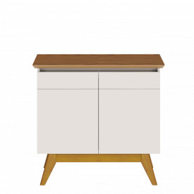 Buffet Classic 02 Portas Sem Espelho 64375 Off White/Freijo - Imcal