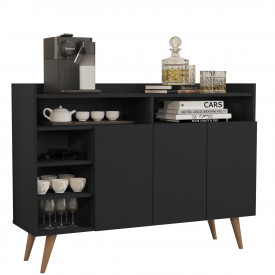 Buffet Aparador 3 Portas Retro Celta Black 31550 Germai