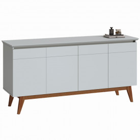 Buffet Classic Imcal Branco 6649 4 Portas Pé de Madeira