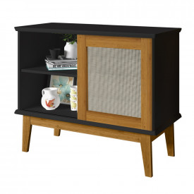 Buffet Denver 1 Porta Tebarrot Preto Madeira Sala