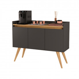 Buffet Gold 3 Portas Preto Mel 1475 Primus Móveis