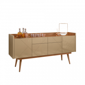 Buffet Veneza 2 Gavetas Cedro/Champagne Casa D Móveis Sala