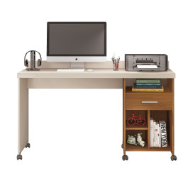 Escrivaninha 1 Gaveta Slim  Off White Freijo  Giga Moveis