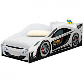 Cama Carro Solteiro com Bau Branco Vitamov