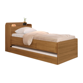 Cama Bibox com Baú Onix Solteiro 2 Gavetas Camaru Robel