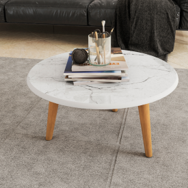 Mesa de Centro Brilhante Bechara Carrara 03 Pés Sala