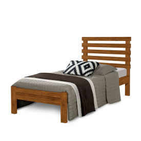 Cama Solteiro Rebeca New 0,90 Madeira Castanho Atraente Moveis 