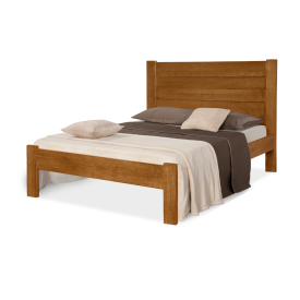 Cama Casal Lara Madeira Pinus 1,30/1,40 Castanho Atraente