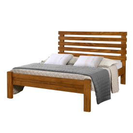Cama Casal Rebeca New Madeira Castanho Atraente Moveis