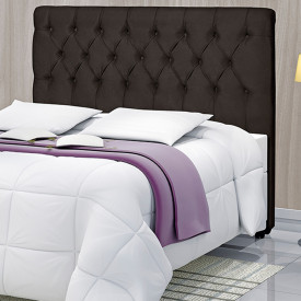 Cabeceira Casal Barcelona 1,50 Acompanha Frame Sued Chocolate Vitamov