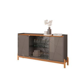 Buffet Bari 1,70 Cinza Perola/Cedro Casa D Moveis