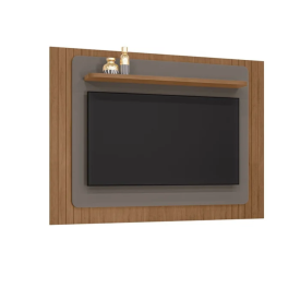 Painel TV 60 POL Monaco 1,80 Cedro Cinza Perola CasaD Moveis