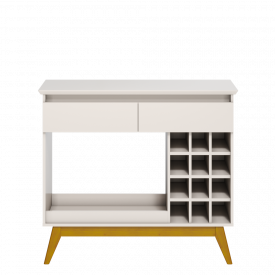 Aparador Classic Imcal Com Adega 61511 Off White 12 Garrafas