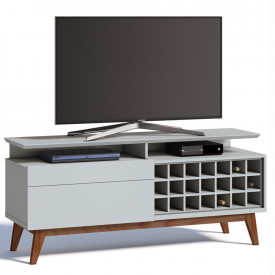 Rack Classic Mais Adega 1.4 1259 Branco Sala Estar Para Tv FORA DE LINHA
