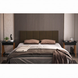 Conjunto Cabeceira 1,60 Marrom e 02 Mesa de Cabeceira 1gaveta Amadeirado/Preto OFERTAMO