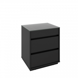 Mesa de Cabeceira Belize 3G Preto Tampo de Vidro Casa D FORA DE LINHA